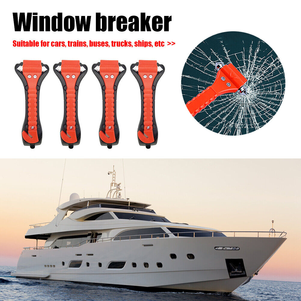 4pcs 2 in 1 Car Safety Rescue Emergency Hammer Escape Window Glass Breaker