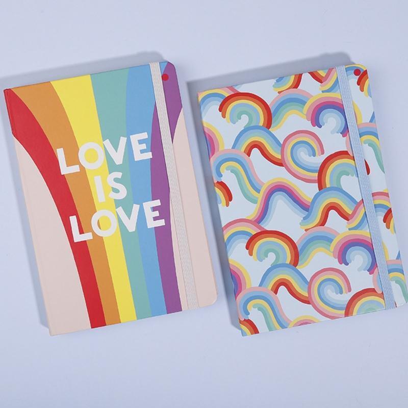 A5 Rainbow  Notepad Hardcover Sketchbook Office Notebook 192 Pages for Office