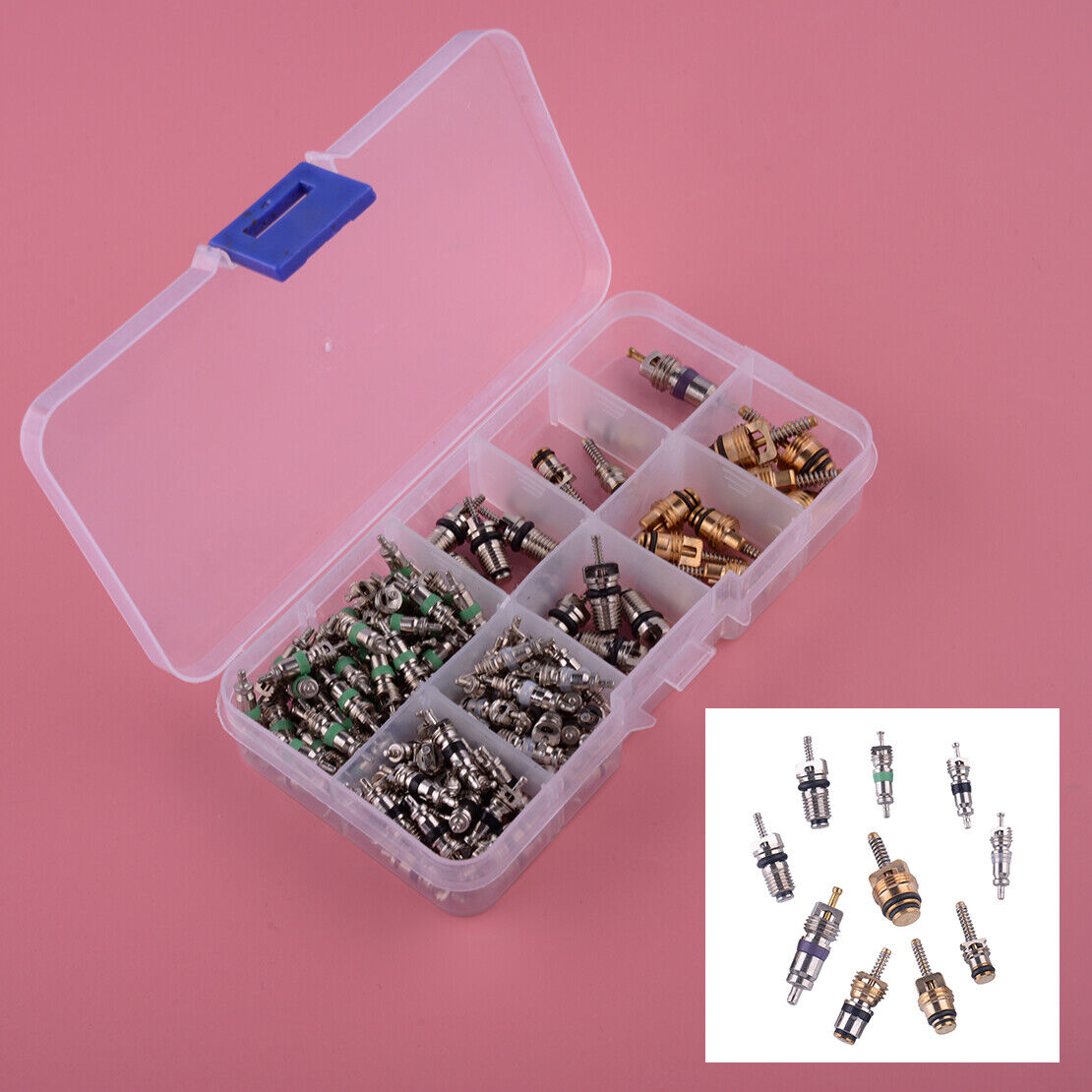 134Pc Protable AC Valve Core For R134A Air Conditioning Assortment Set