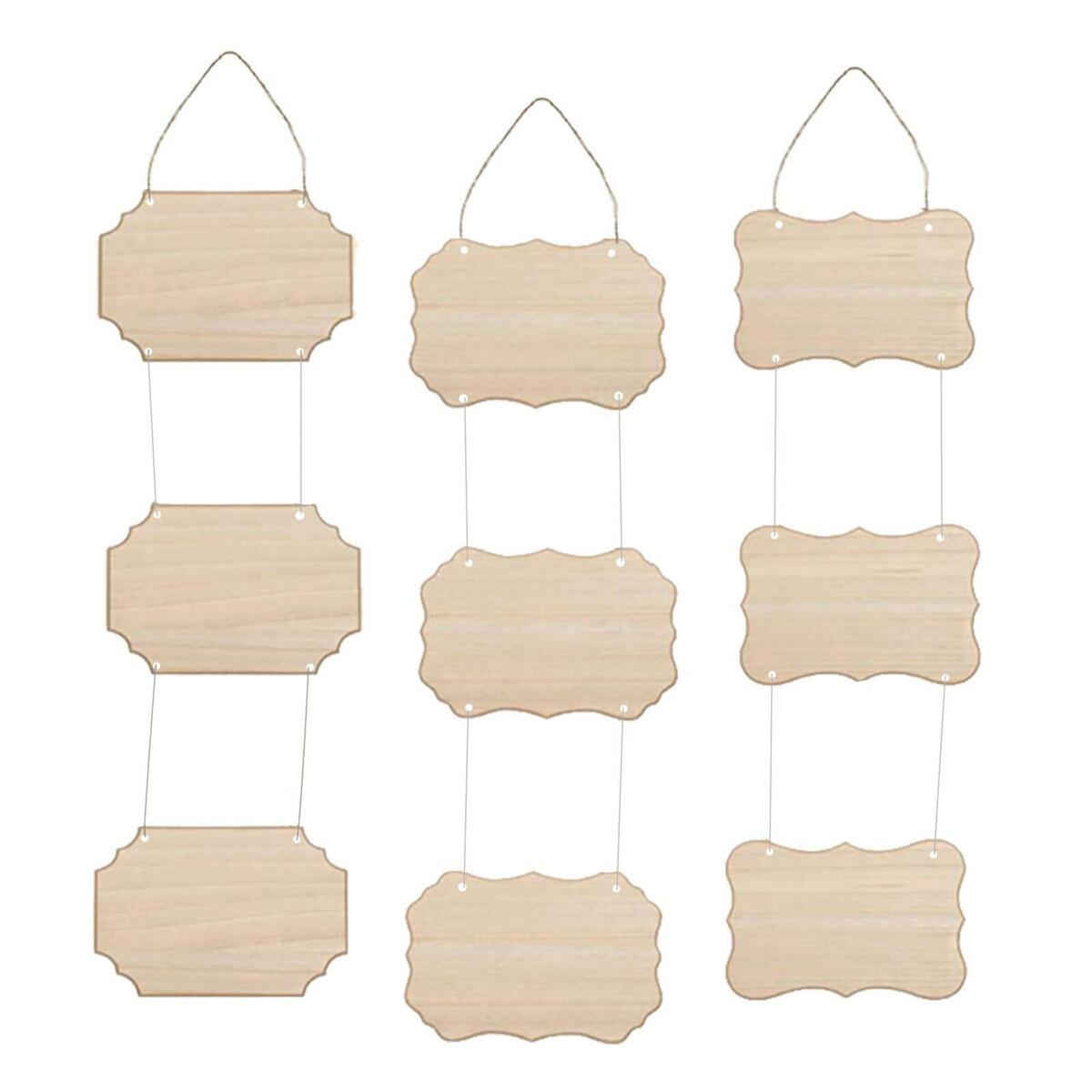 3pcs Rustic Wooden Log Disc Wooden Sign Plaque Wedding Christmas Hanging