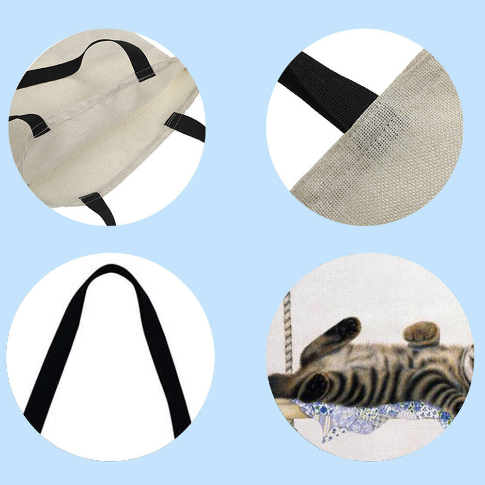 Lazy cat Printed Shoulder Shopping Bag Casual Large Tote Handbag (40*40cm)
