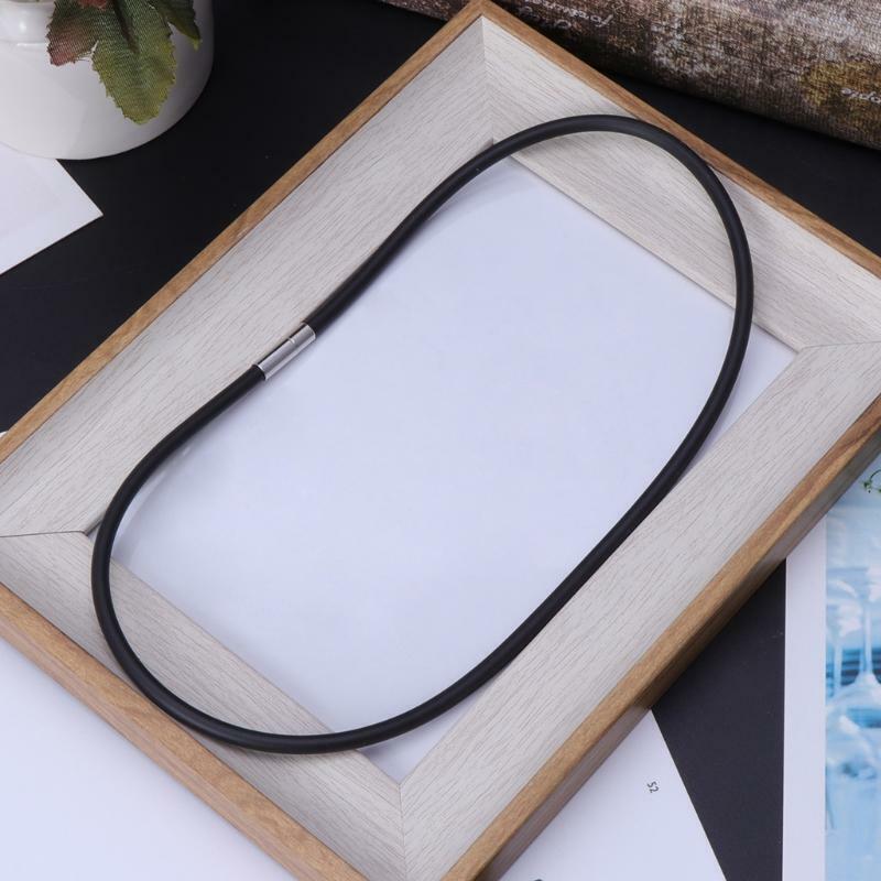 10pcs DIY Necklace Rope Cord Rubber Black Jewelry Making With Clasp Gift Fashion