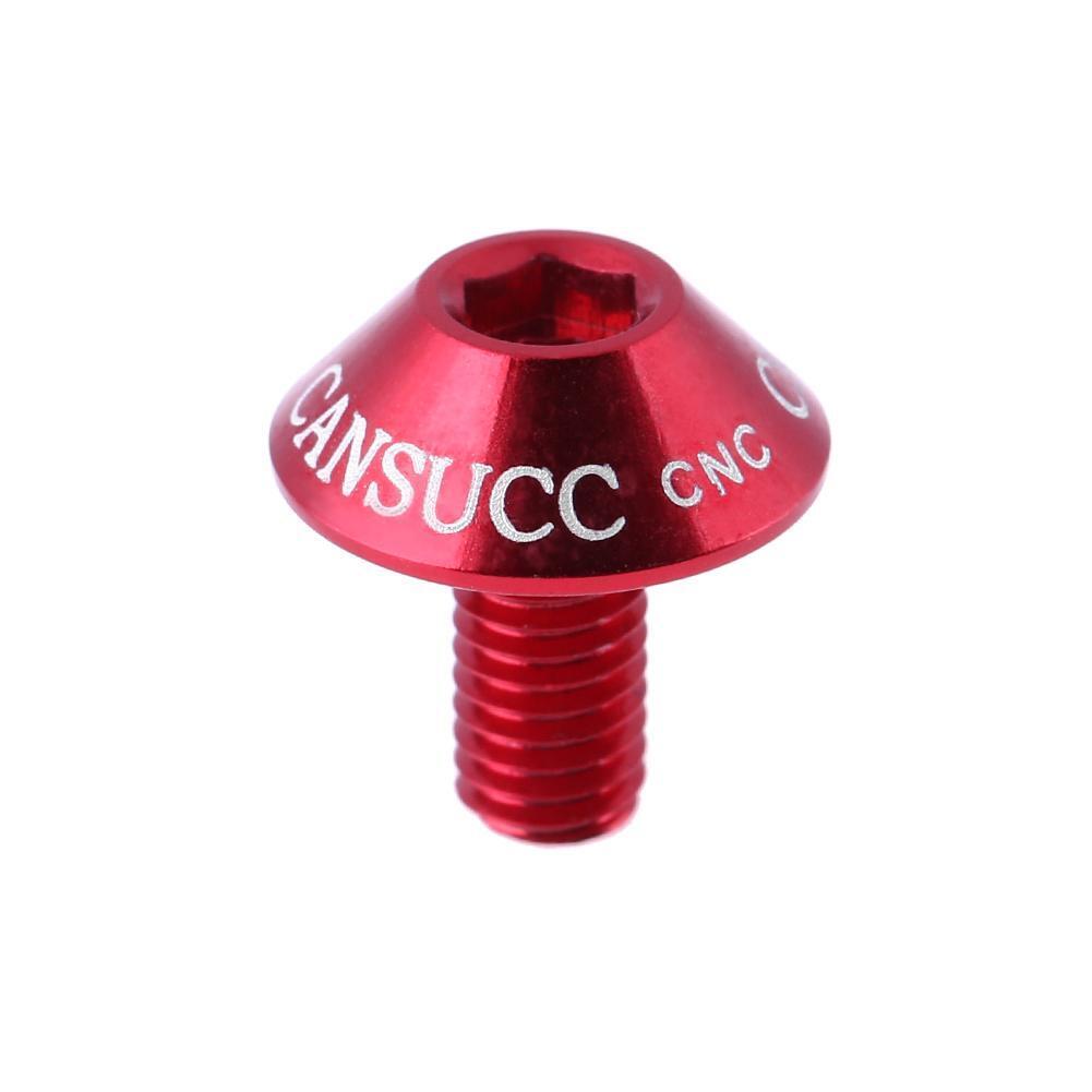 2pcs Aluminum Bicycle Water Bottle Cage Bolt Bottle Holder M5x10mm(Red)