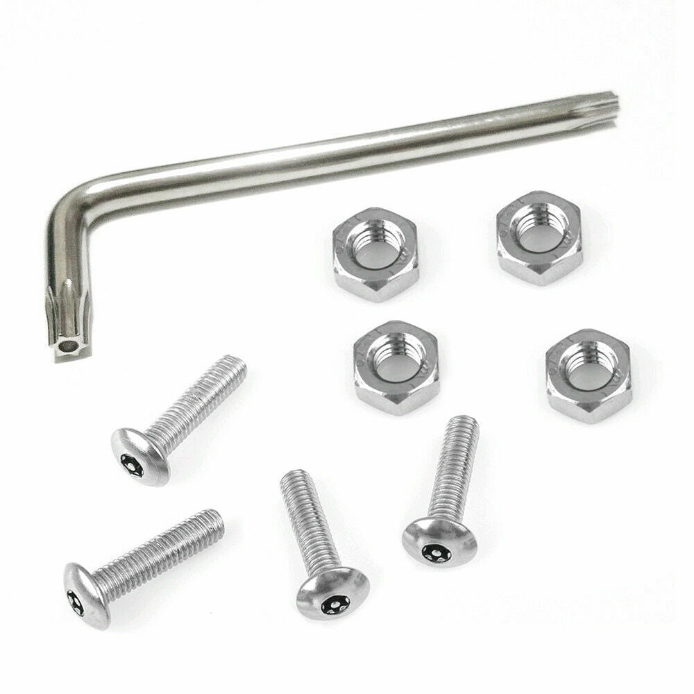 1 Set Car Anti Theft Anti-Tamper Security License Plate Screws Stainles Steel