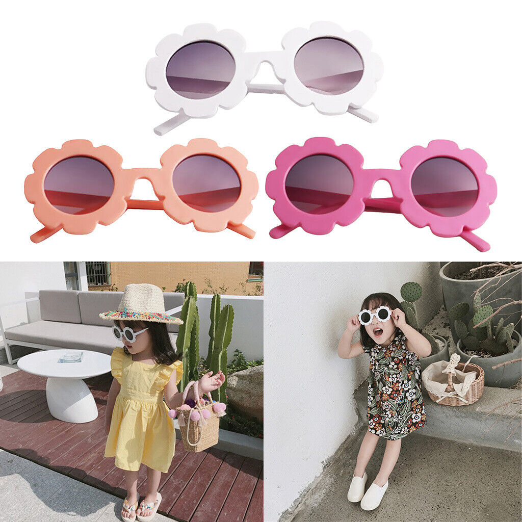 3x     Flower UV400 Sunglasses Round Goggles Glasses Gift