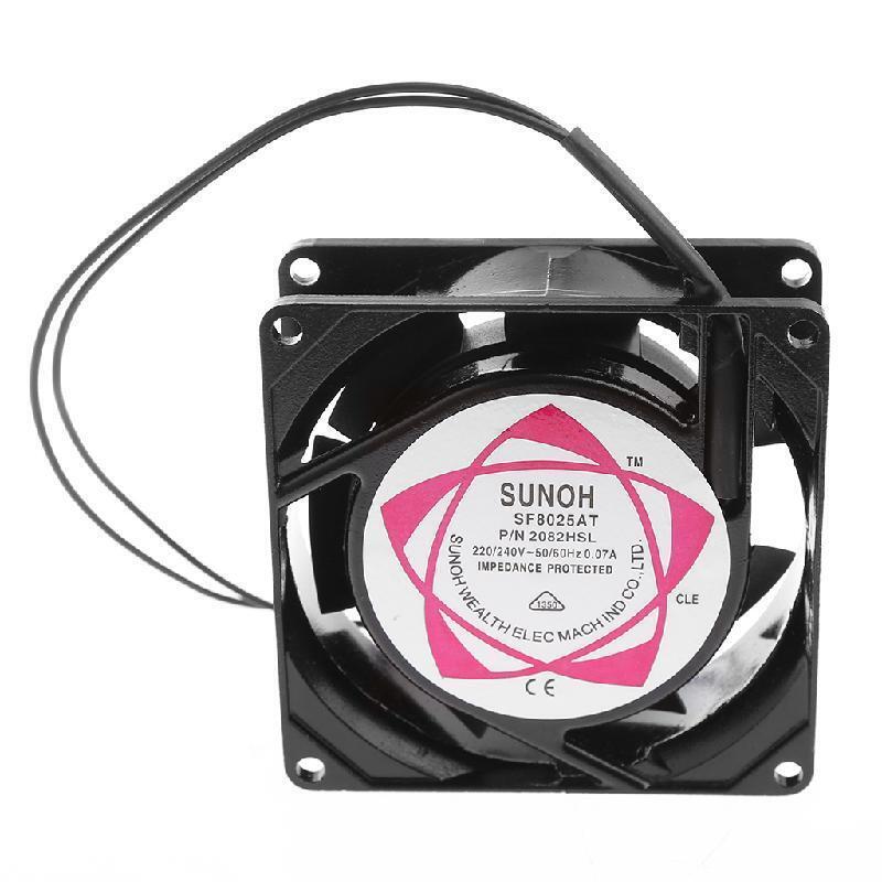SF8025AT 2082HSL 8025 80mm Sleeve Bearing 220-240V AC 2-Wire Case Cooling Fan