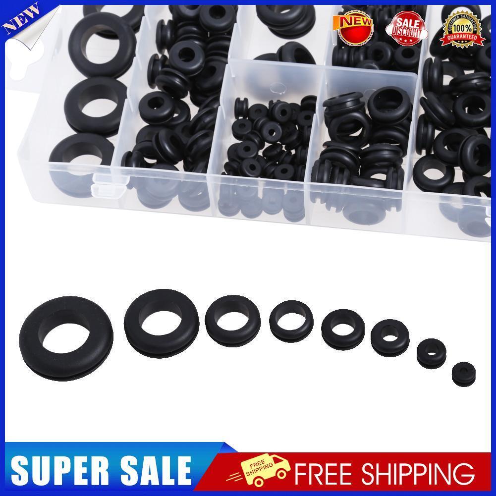 180pcs Rubber Grommet 8 Popular Sizes Grommet Gasket for Protects Wire