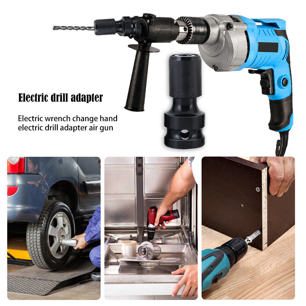 1/2 Inch Square To 1/4 Inch Hex Ratchet Socket Wrench Sockets Adapter (B)