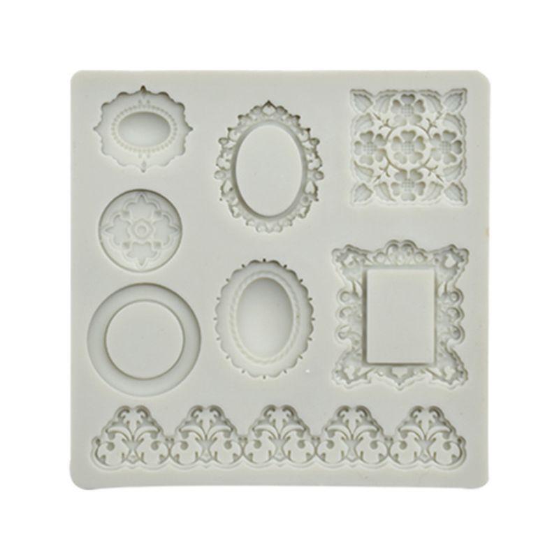 2PCS Baroque Style Lace Fondant Silicone Mold for Cake Cupcake Jewelry Decor