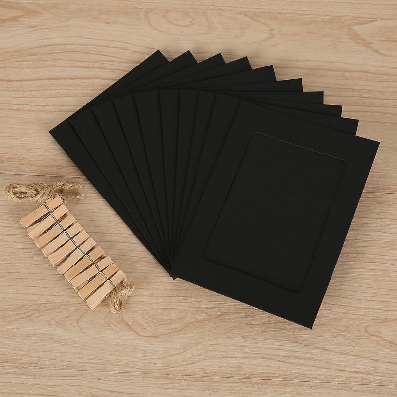3 Colors Paper Photo Frame with 3 Rope ? 30 Clips Home Office Dorm Picture Frame