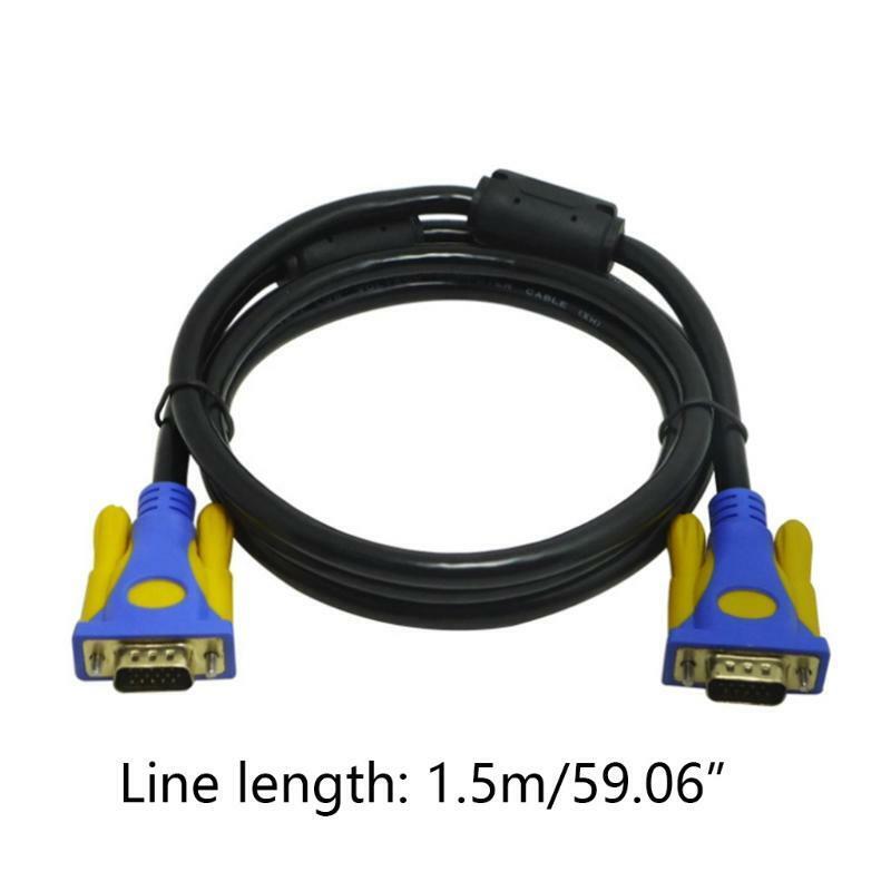 3+9 Male to Male 15 Pin Support 1080P SVGA Computer Monitor Cord Flat Adapter