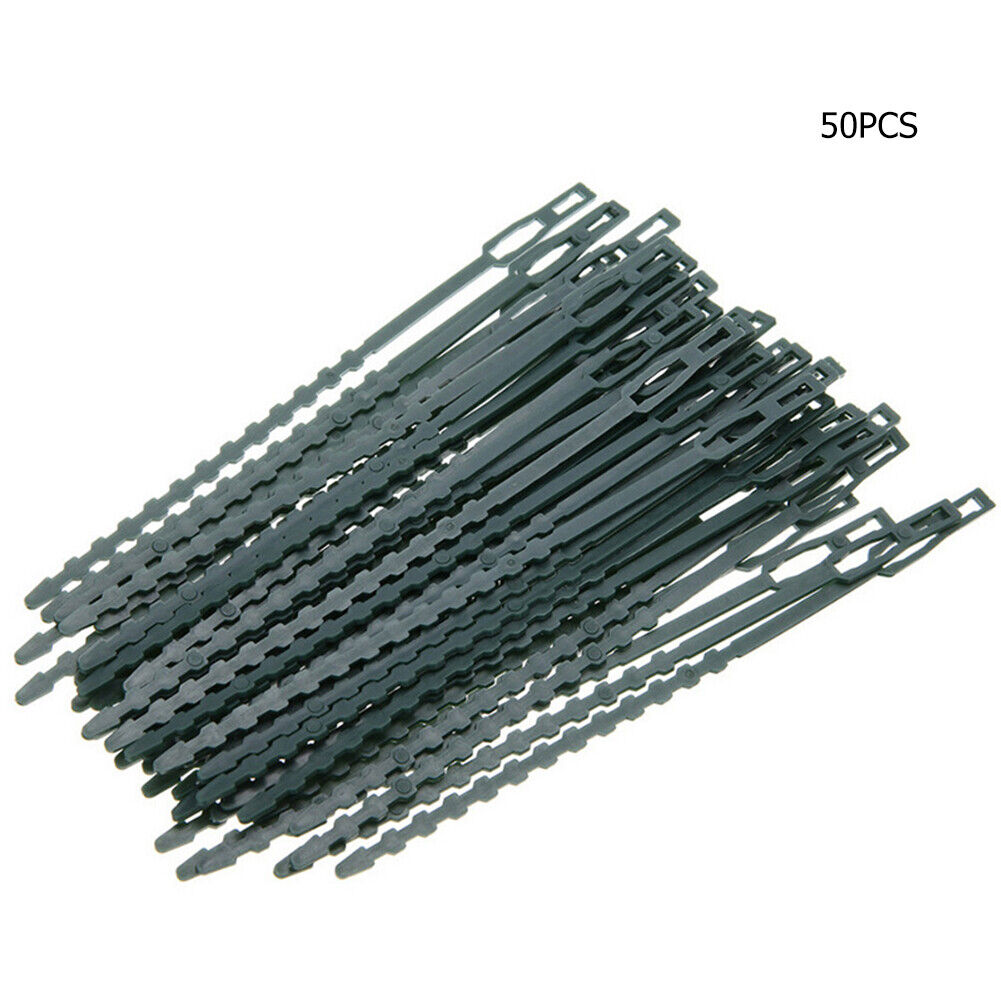 50x/bag Plastic Plant Ties Reusable Adjustable Grow Kit Garden Tools (17cm)
