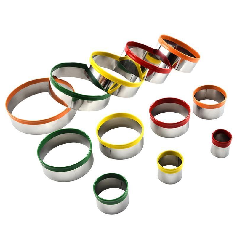 12 Pack Round Cookie Cutter Set Mousse Rings Biscuit Moulds Cookie Molds