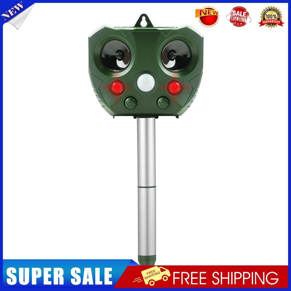 Solar Animal Repeller Ultrasonic Motion Sensor Bird Deer Raccoon Deterrent