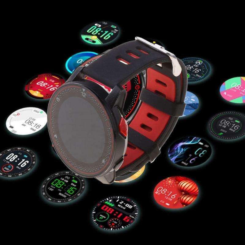 R18 Smart Watch IP68 Waterproof Sport Fitness Tracker Heart Rate Monitor Men Red