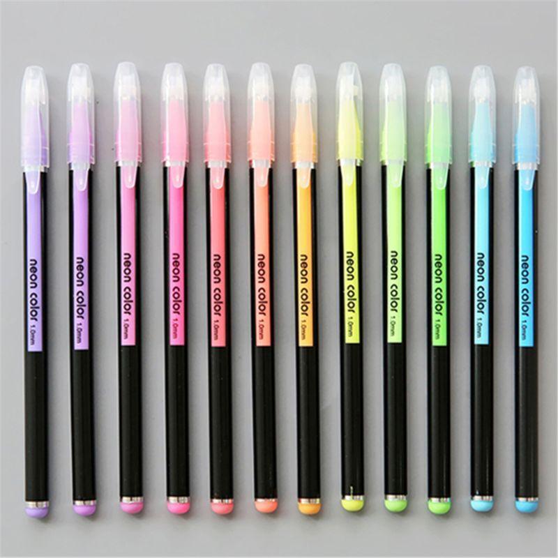 48 Colors/Set Gel Pen Metallic Marker Pens Neon Color Sketch Pen Creative Pen