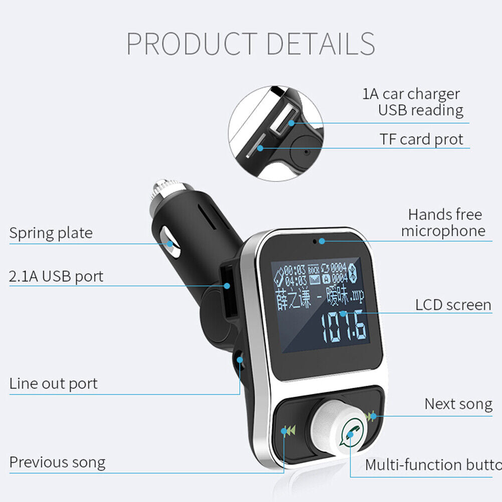 Car MP3 player Bluetooth-compatible handsfree call car cigarette lighter-14
