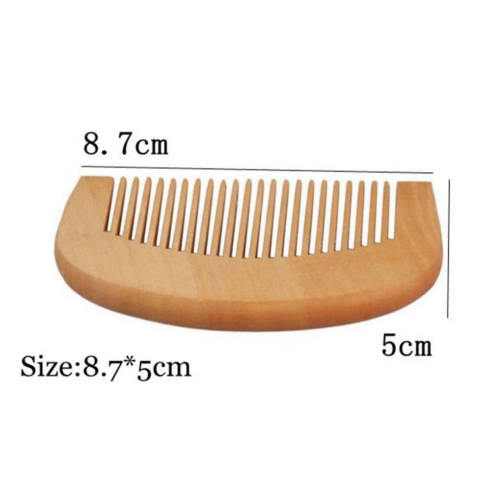 Hairdressing Beard Hair Comb Peach Wood Mustaches Brush Fine Coarse Teeth