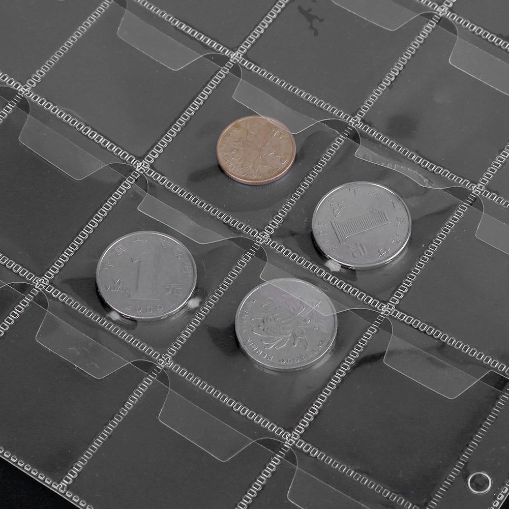 PVC Coin Holder Album Pages Money Storage Collection Book Sheet (30 Pockets