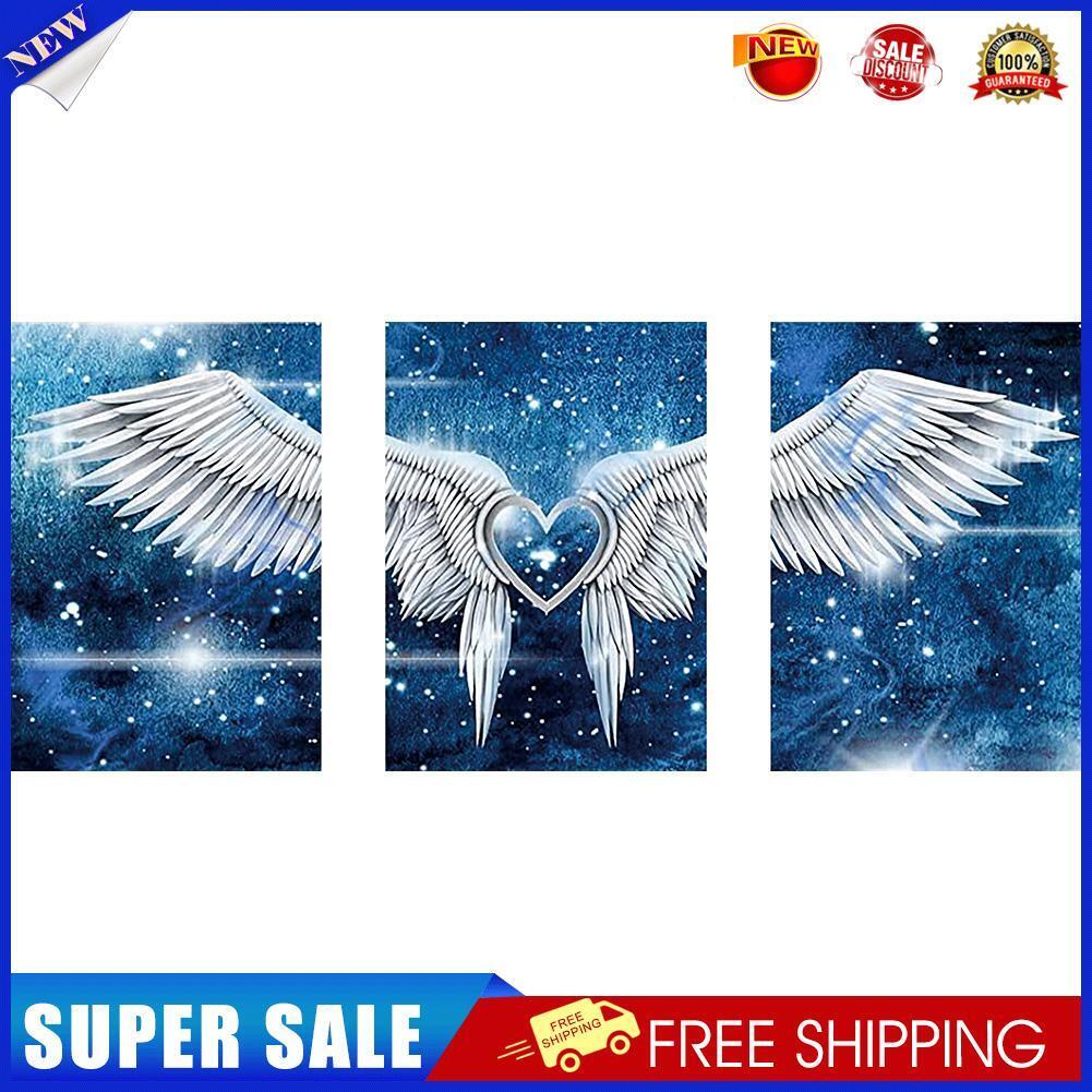 3 Panels 5D Diamond Painting Kit DIY Love Angel Wing Full Square Drill Art