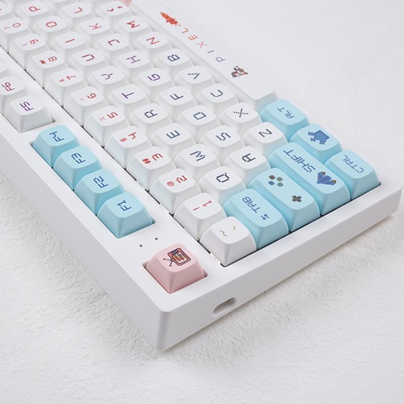 125Pcs Pixel War Key Cap Dye Subb Keycaps Set for Cherry MX Mechanical Keyboard