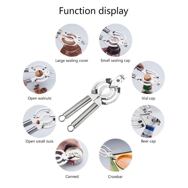 Handheld Can Opener Tin Openers Manual Smooth Edge Tin Opener Stainless Steel