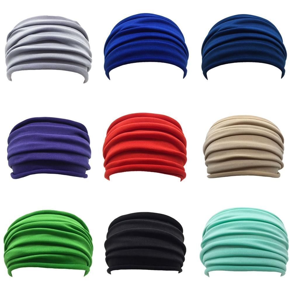 Sports Headband Turban Running Headwrap Fold Yoga Hairband Stretch Hair Band