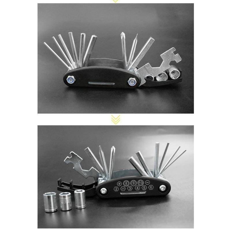 16 in 1 Bike Repairing Wrench Screwdriver Set for Outdoor Travel Bicycle Repair