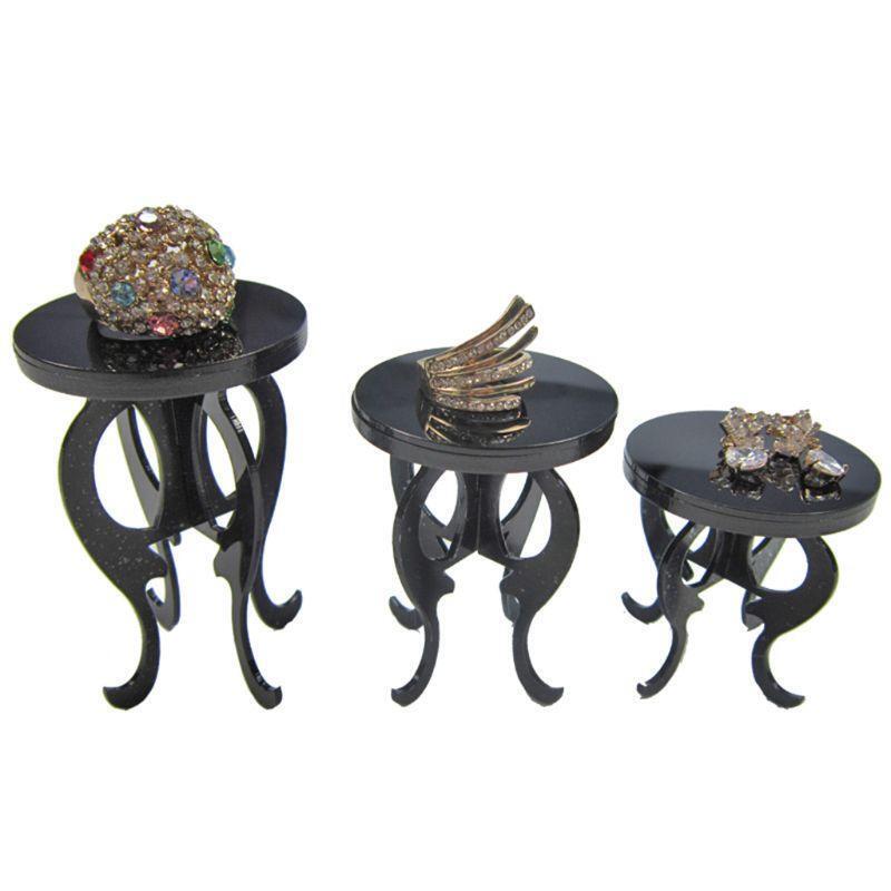 3 Pcs/set Acrylic Jewelry Display Stand Ring Earrings Ear Stud Bracelet Showing