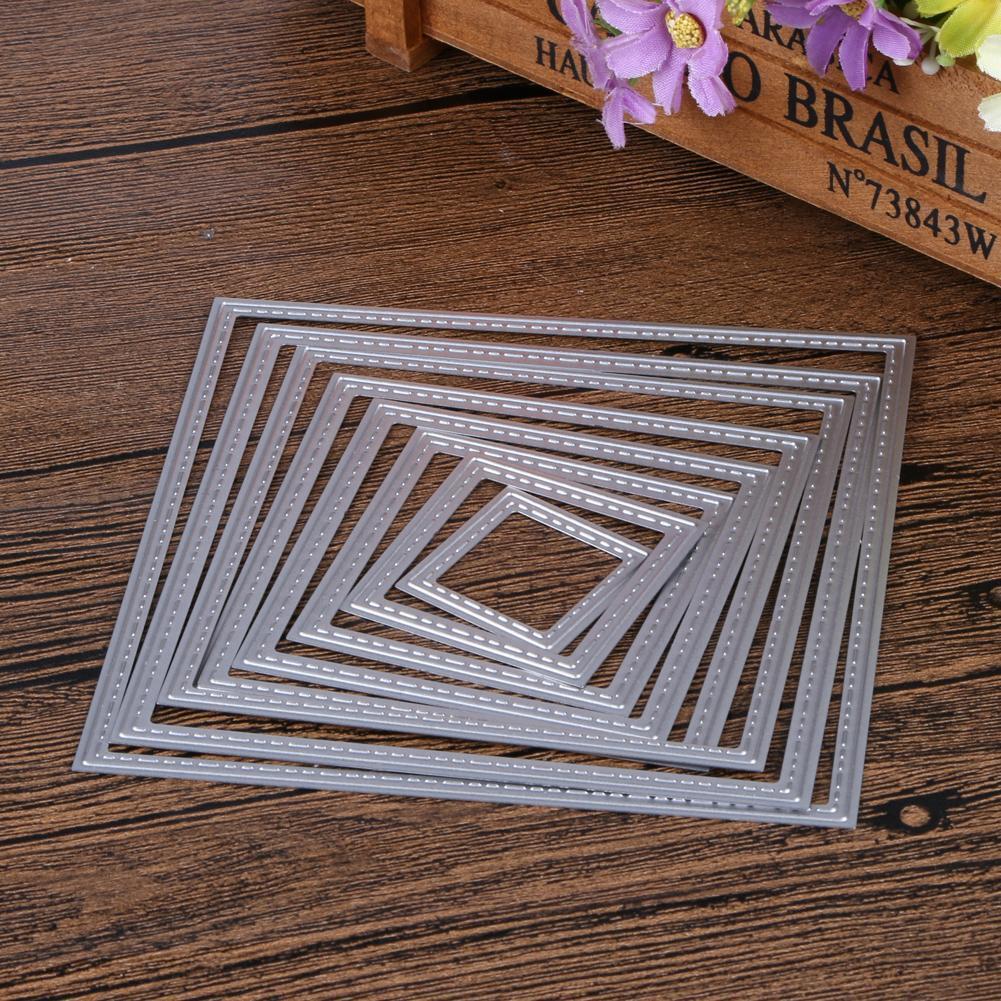 8 DIY Square Cutting Dies Stencils Embossing Card Scrapbooking Album