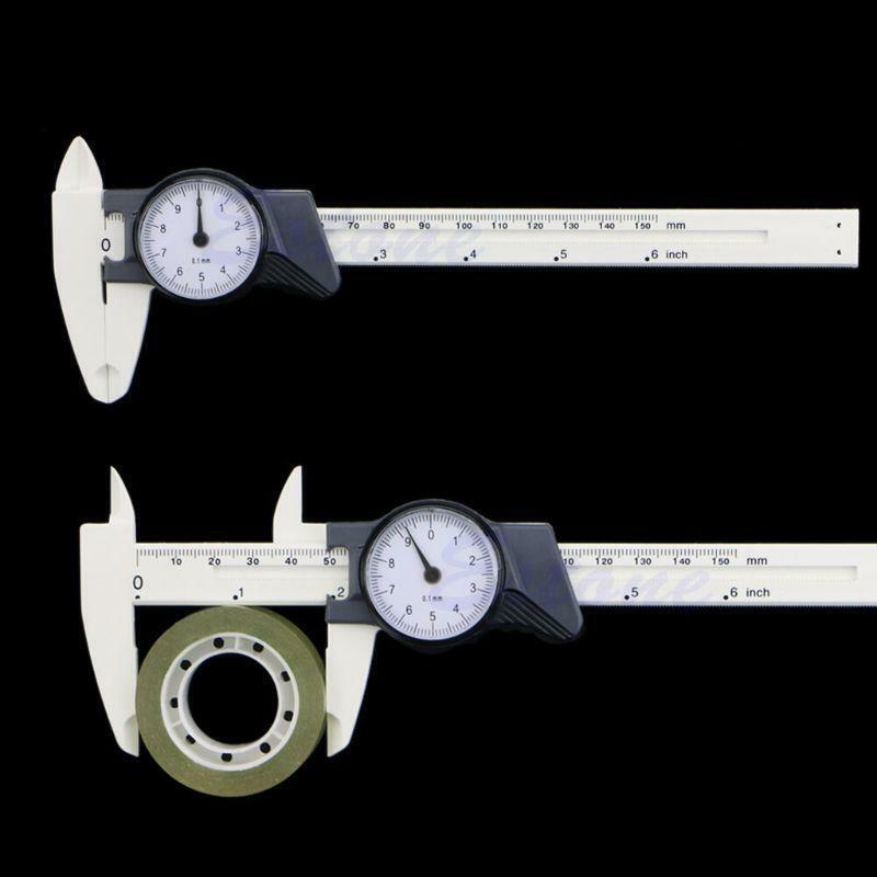 New 150mm 6inch Dial Caliper Plastic Vernier Caliper 4Way Gauge Micrometer 0.1mm