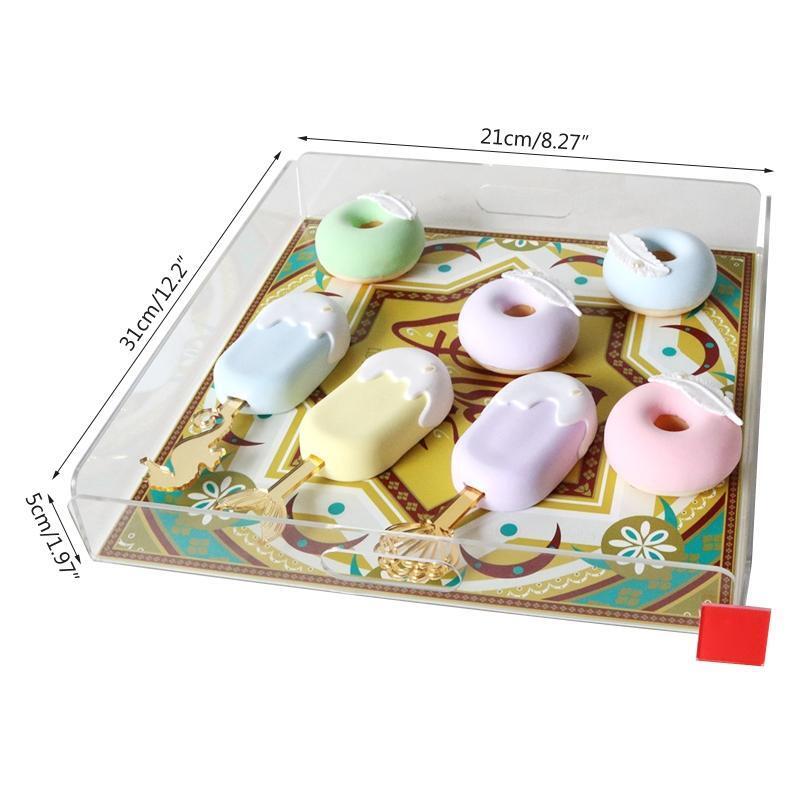 Eid Acrylic Tray Snack Fruit Candy Chocolate Storage Plate Desktop Ornament