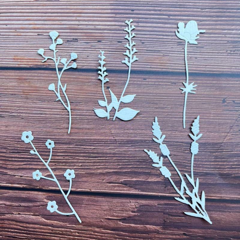 Blossom Flower Grass Metal Cutting Dies Wild Plants Embossing Stencil Template
