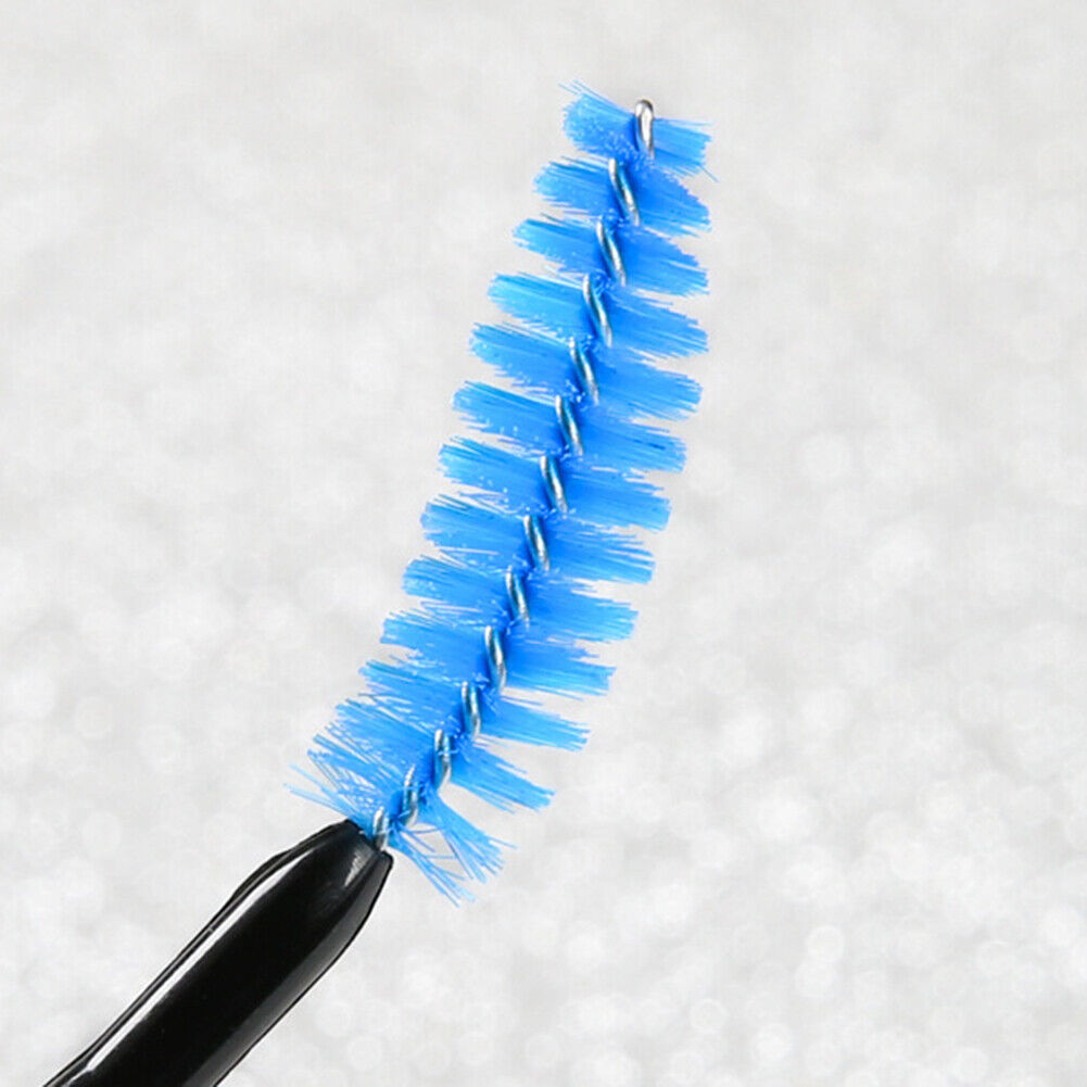 Double-ended Eyebrow Brush Eyelash Brush Comb and Round Comb Teeth (Blue)