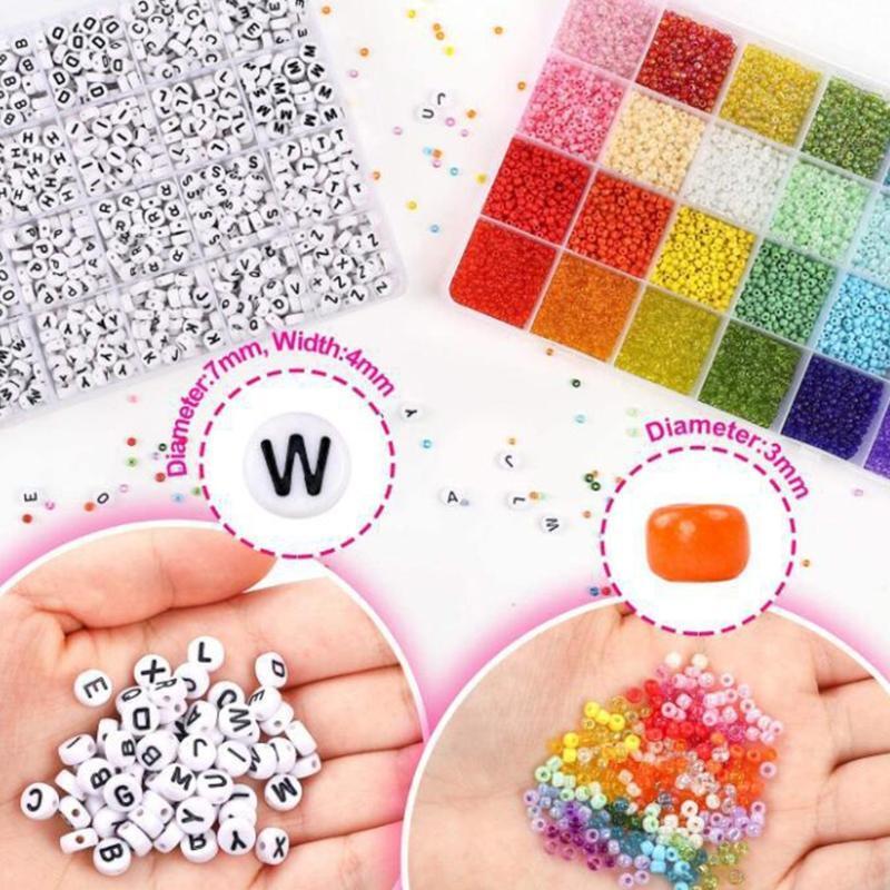 Bracelets Craft and Art Glass Alphabet Letter Bead for DIY Arts and Crafts Gift