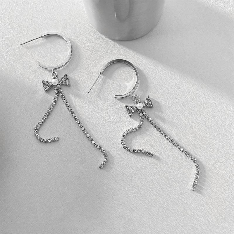 Bow Drop Dangle Earrings for Women Girl Bride Valentine Gift Wedding Favors