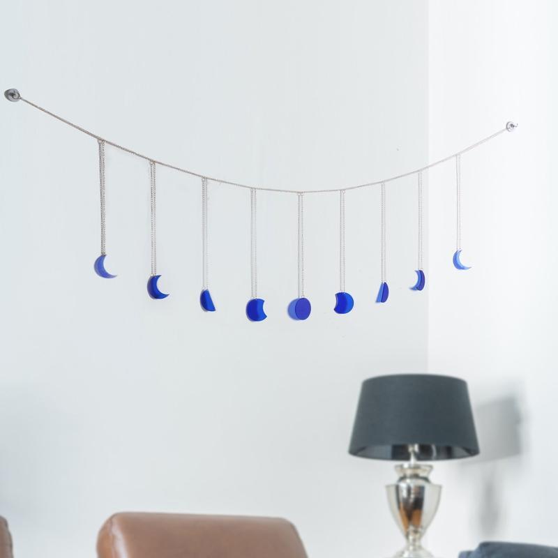 Moon Phase Garland Chain Pendant Acrylic Wall Hanging Ornament Art Crafts