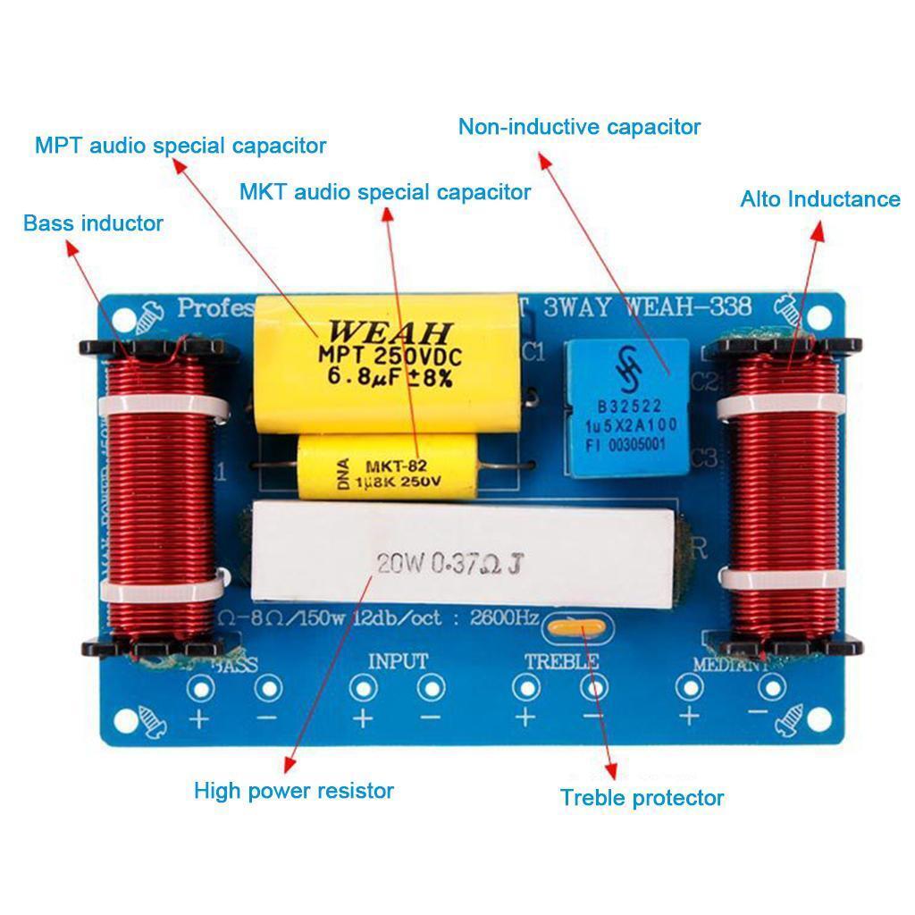 120W 4-8? Speaker Crossover Filter Frequency Divider DIY Loudspeaker Tool