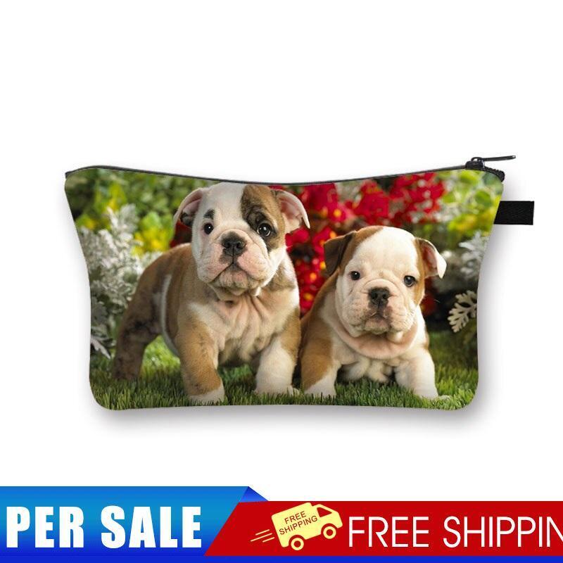 Dogs Printed Hand Hold Travel Storage Cosmetic Bag Toiletry Bag