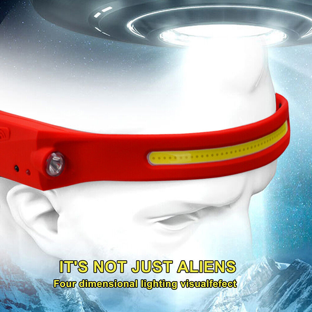 2pcs Waterproof LED Headlamp Outdoor Cycling Running Work Light (Black+Red)