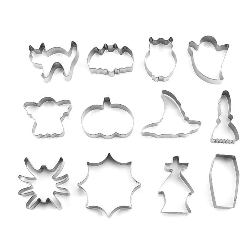 12 Pieces Halloween Series Cookies Cutters Cookie Mold Fondant Biscuit Cutters