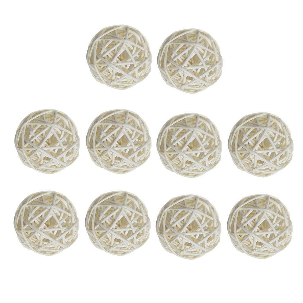 20Pcs Wicker Rattan Ball Ornaments Wedding Christmas Party Hanging Decor