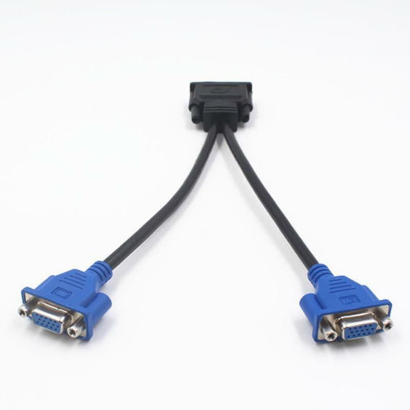 DMS-59 Pin to 2 VGA Splitter Adapter Cable Reduce the Loss of Data Transmission