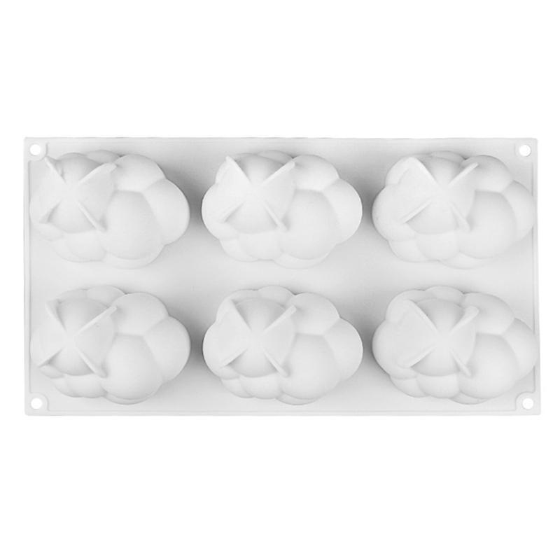 Cloud Cake Mold Silicone Mousse Moulds Square Bubble Molds for Baking 6 Cavities