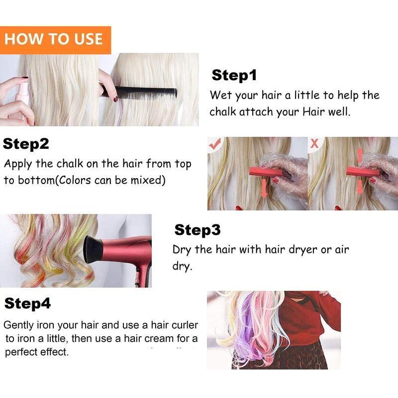 24 Colors Temporary Hair Chalk Bright Hair Color Dye Washable Hair Chalks Gift