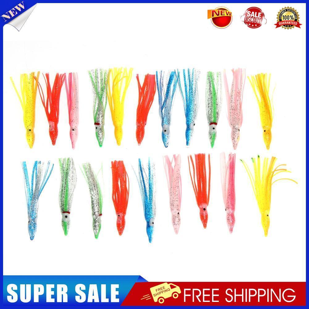 20pcs 4.5in Hoochie Squid Skirt Octopus Saltwater Fishing Lure Mix Color 8