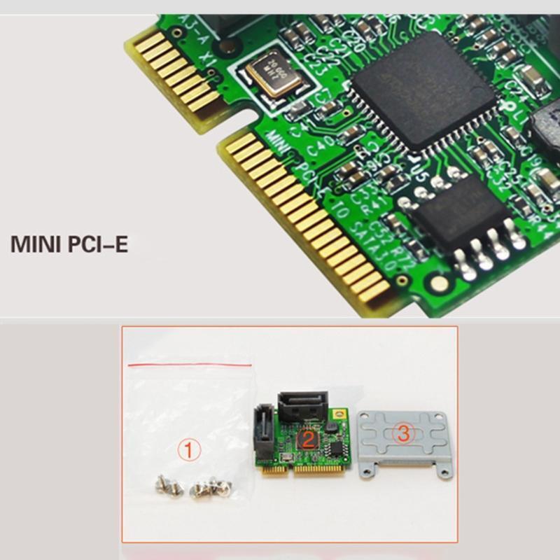 Mini Pcie to Sata 3.0 Adapter Converter 6Gbps 2 Ports Sata3 Expansion Adapter