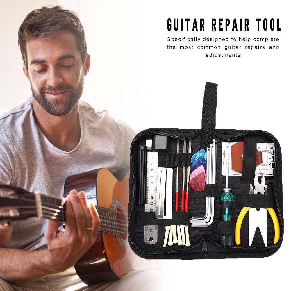 Guitars Repair Maintenance Tool Set Guitar Toolkit with String Cutter Ruler