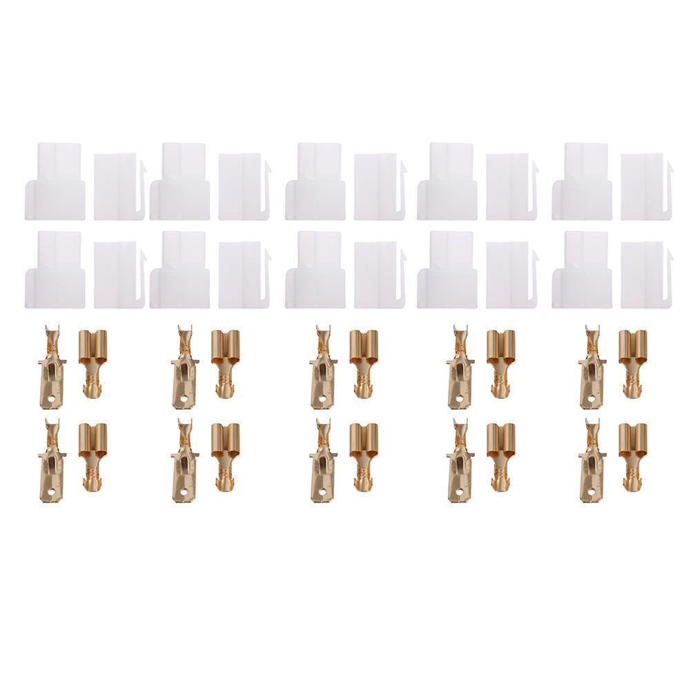 10 Sets T-Type 2 Pin DC Power Connector Plug for VHF/UHF Yaesu Radio Cable