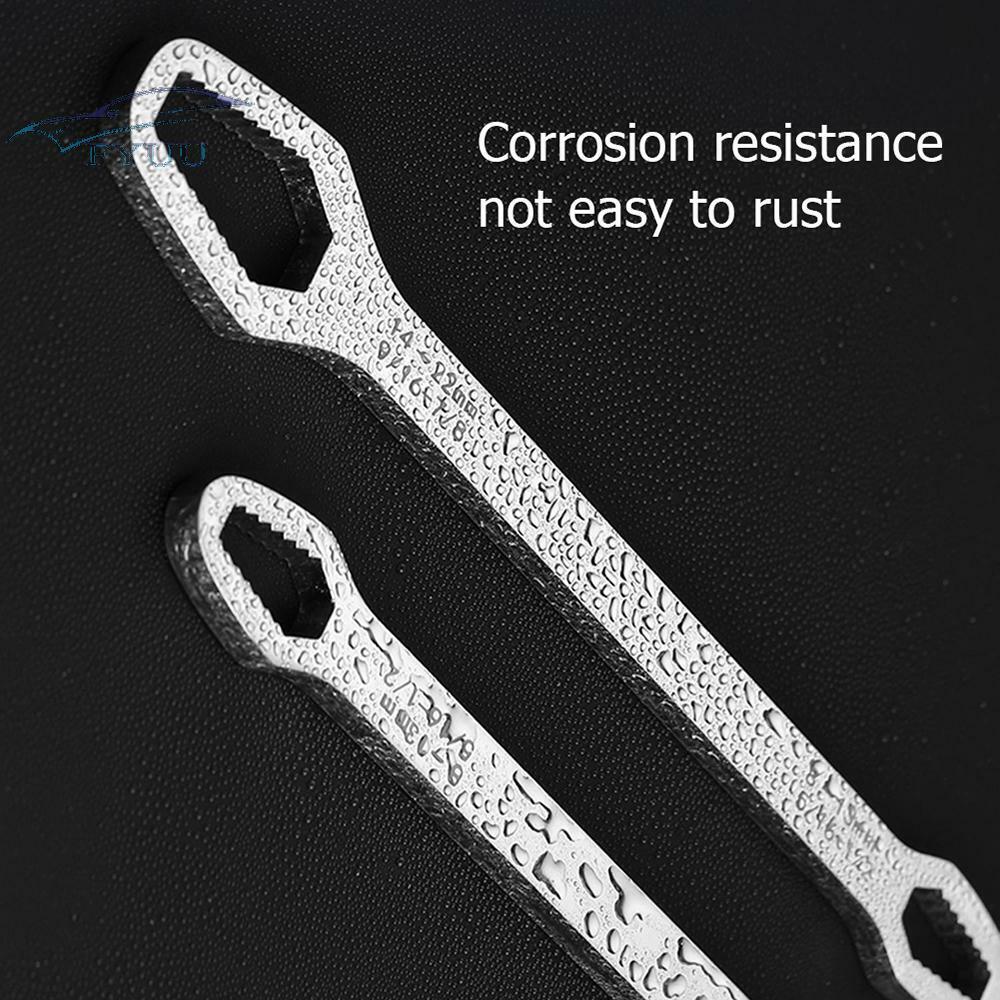 Multi-purpose 8-22mm Double-Head Self-Tightening Adjustable Torx / Rachet Wrench